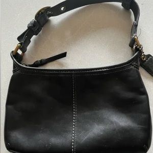Coach, Bleeker Hobo Black Leather Bag.